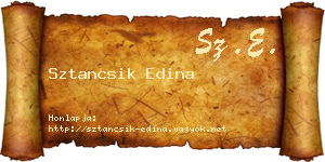 Sztancsik Edina névjegykártya